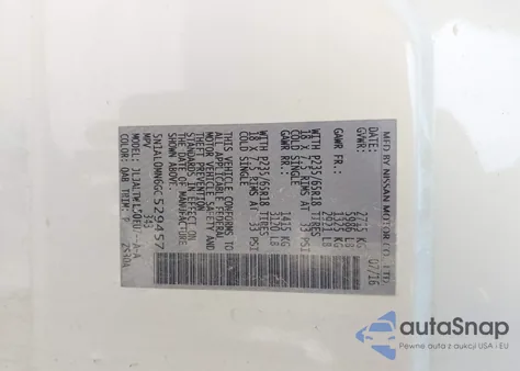 2016 Infiniti Qx60 из США, поврежденный, VIN 5N1AL0MN6GC529457